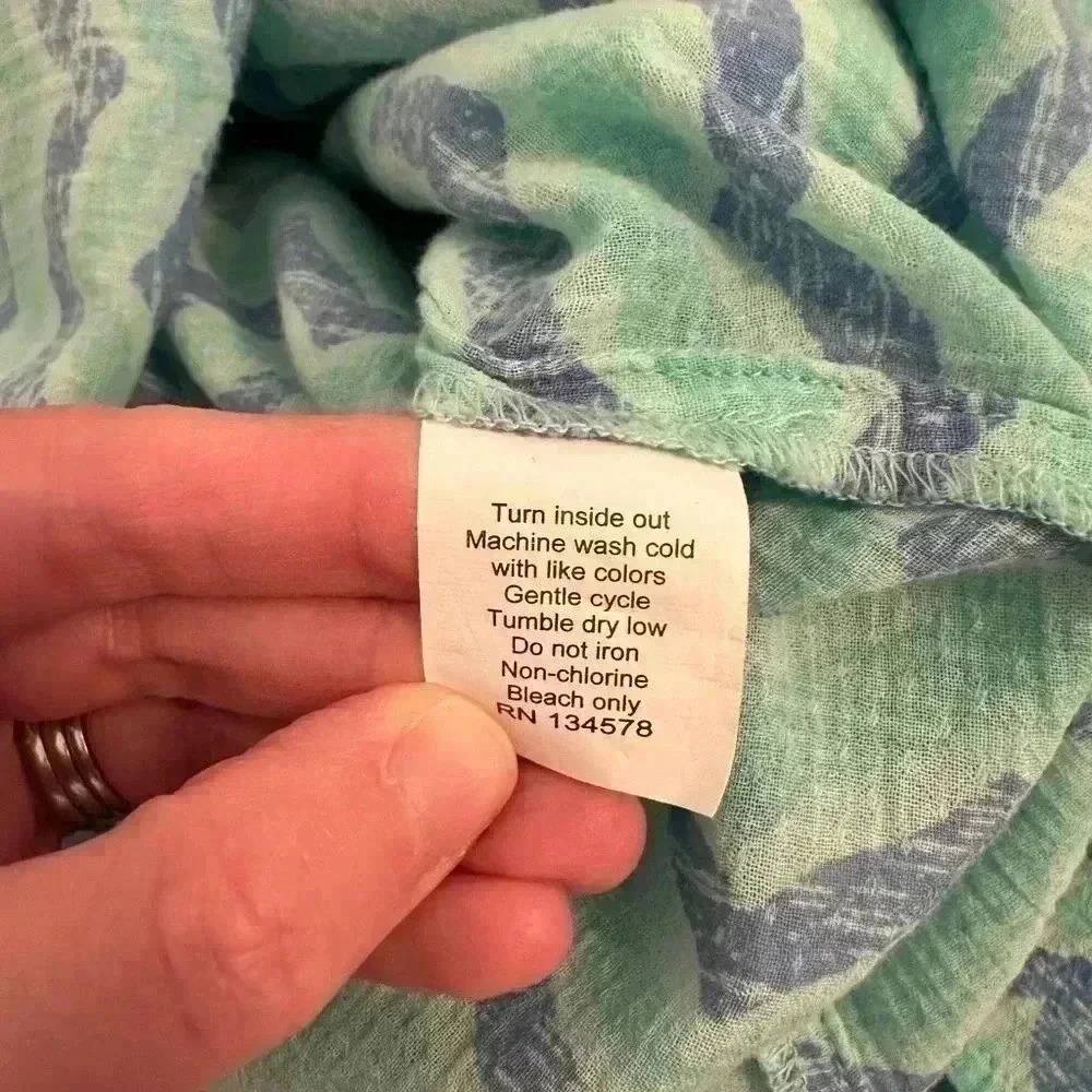 Vineyard Vines Whale Tail Chevron Print Tunic Cover Up Cotton Blue Size Small - Picture 8 of 13